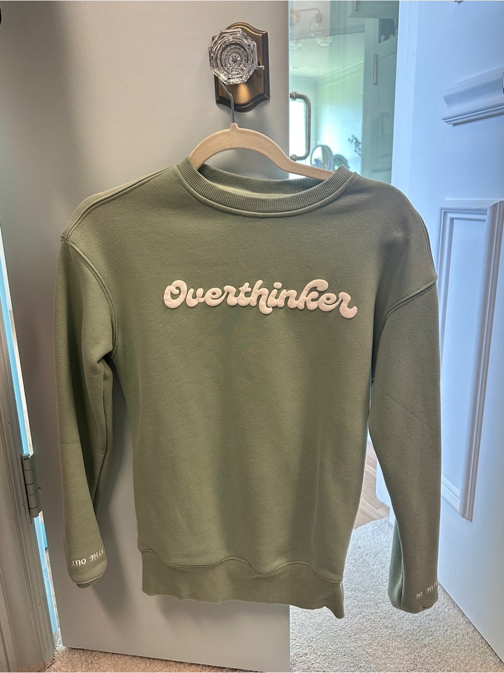 Overthinker Olive Crewneck Sweatshirt